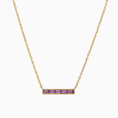December Birthstone Bar Pendant Necklace