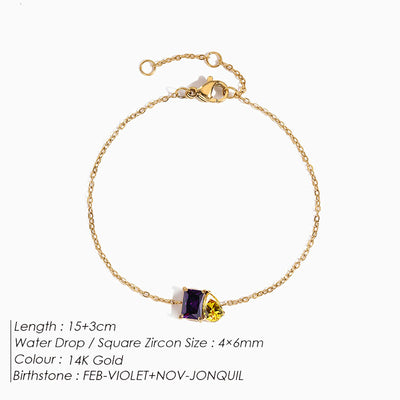 December Birthstone Double Shaped Gemstone Bracelet