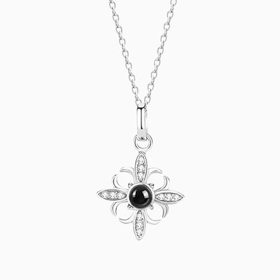 Projected Photo Custom Flower-Shaped Diamond Necklace