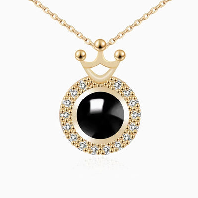 Projection Photo Customed Crown Round Drill Necklace