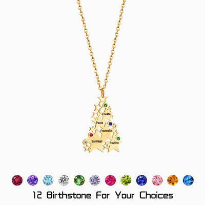 December Birthstone Custom Letter Christmas Necklace