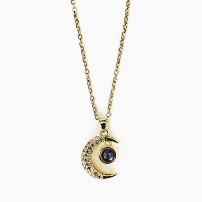 Projection Photo Customed Moon Stone Necklace