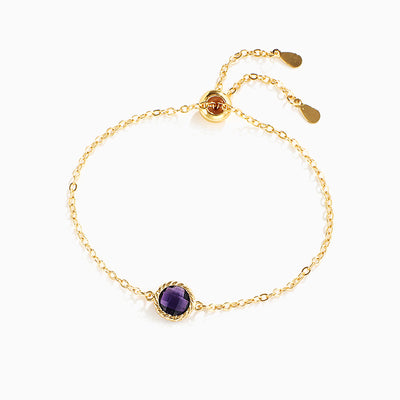 December Birthstone Round Pendant Adjustable Bracelet