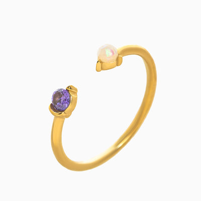 December Birthstone Open Two-Gemstone Ring