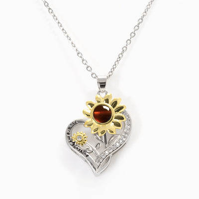 Projection Photo Customed Daisy Heart Necklace