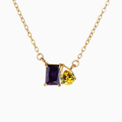 December Birthstone Double Shaped Gemstone Necklace