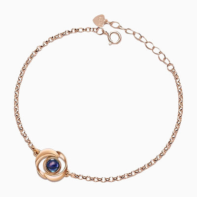 Projection Customized Photo Hollow Flower Shape Bracelet