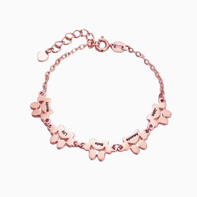 Customized Personalized Name Engraved Pet Paw print Bracelet