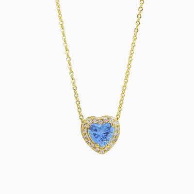 December Birthstone Heart-Shaped Diamond Pendant Necklace