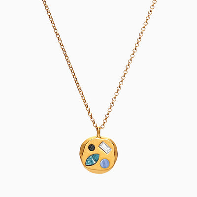 December Birthstone Necklace With Colored Gemstones
