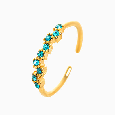 December Birthstone Inlaid With Multiple Gemstones Light Luxury Ring