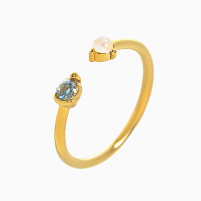 December Birthstone Open Two-Gemstone Ring