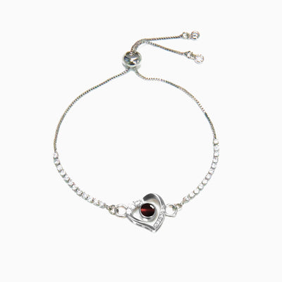 Projection Photo Customed Crooked Peach Heart Bracelet-TybeB