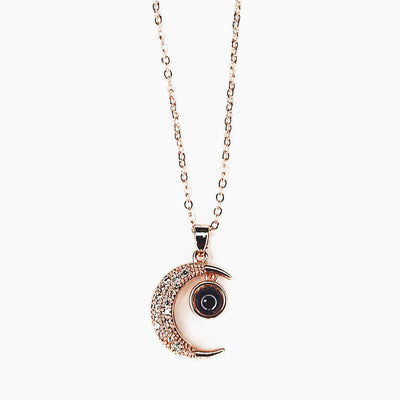 Projection Photo Customed Moon Stone Necklace