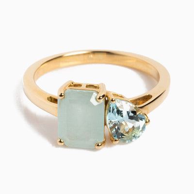December Birthstone Double Shaped Gemstone Ring
