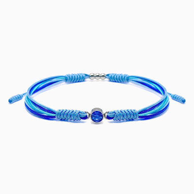 December Birthstone Round Bead Adjustable Braided Bracelet