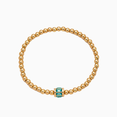 December Birthstone Natural Stone Gold Beads Beaded Bracelet