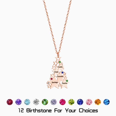 December Birthstone Custom Letter Christmas Necklace