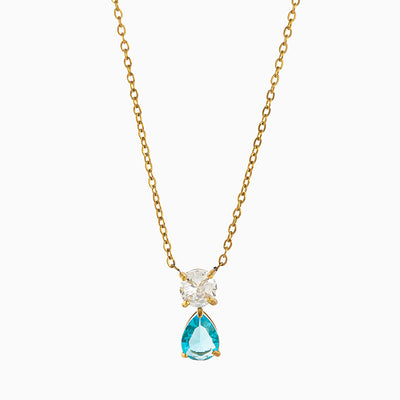 December Birthstone Teardrop-Shaped Diamond Pendant Luxury Necklace