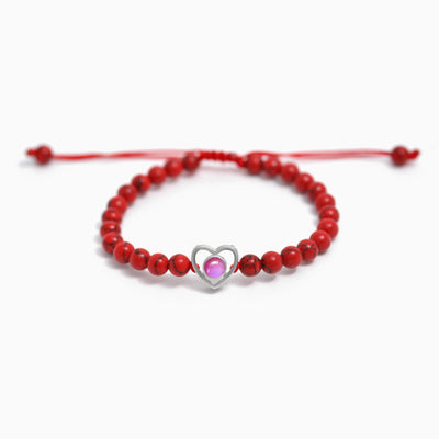 Projection Photo Customed Organic Stone Heart Bracelet