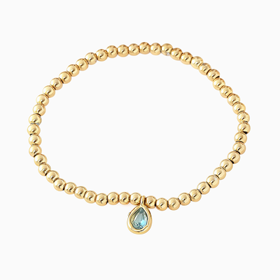 December Birthstone Teardrop Charm Bracelet