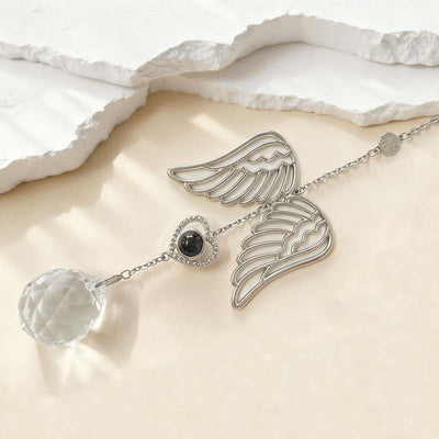 Personalized Photo Projection Hollow Angel Wings Christmas Decoration Pendant