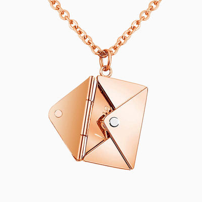 Fashionable Personalized Love Letter Envelope Pendant Couple Necklace