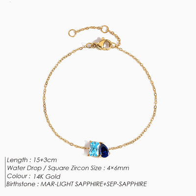 December Birthstone Double Shaped Gemstone Bracelet