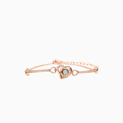 Projection Customized Photo Hollow Heart Diamond Bracelet