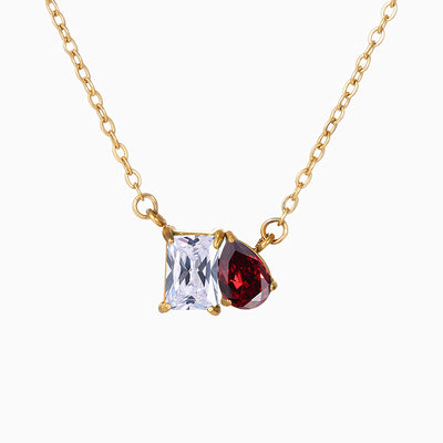 December Birthstone Double Shaped Gemstone Necklace