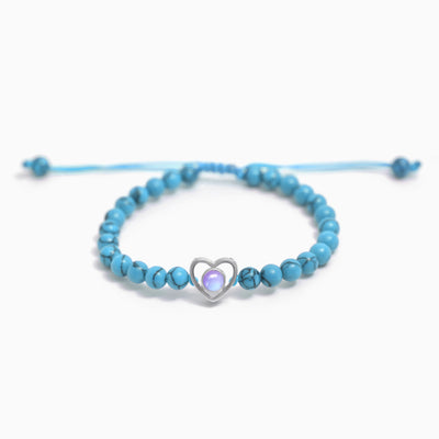 Projection Photo Customed Organic Stone Heart Bracelet
