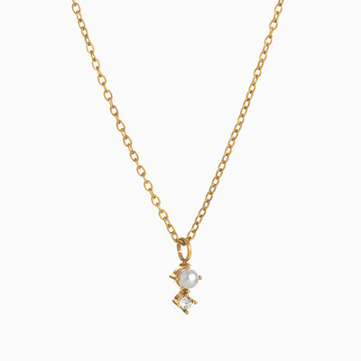 December Birthstone And Pearl Simple Necklace