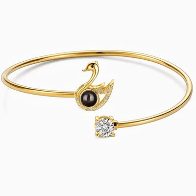 Projection Photo Customed Swan Diamond Bracelet