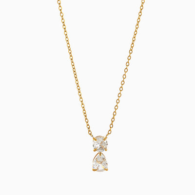 December Birthstone Teardrop-Shaped Diamond Pendant Luxury Necklace
