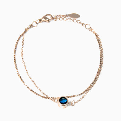 Projection Photo Customed Double Chain Bead Bracelet
