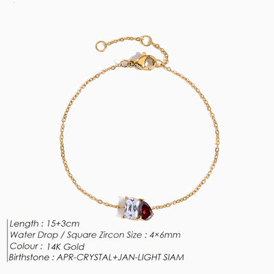December Birthstone Double Shaped Gemstone Bracelet
