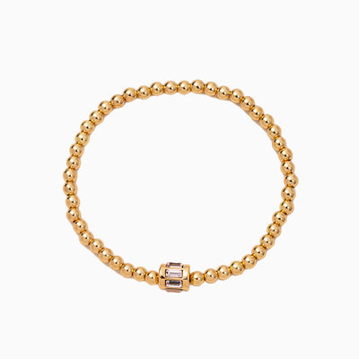 December Birthstone Natural Stone Gold Beads Beaded Bracelet