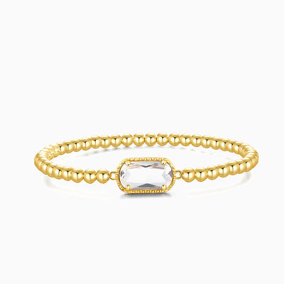 December Birthstone Square And Round Beaded Bracelet