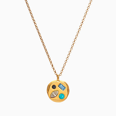 December Birthstone Necklace With Colored Gemstones