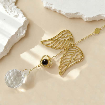 Personalized Photo Projection Hollow Angel Wings Christmas Decoration Pendant