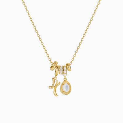 December Birthstone Number Multi-Charm Pendant Necklace