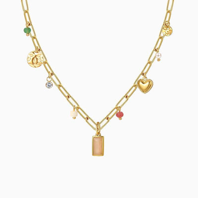 December Birthstone Multi-Charm Pendant Necklace