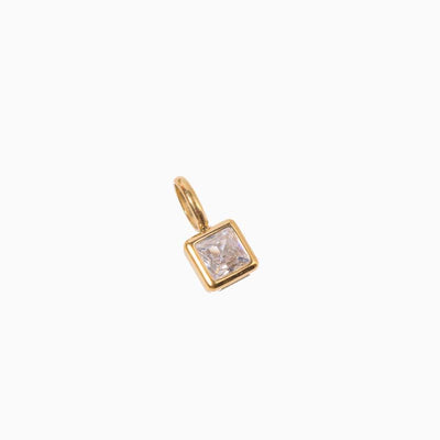 December Birthstone DIY Square Zircon Pendant Necklace