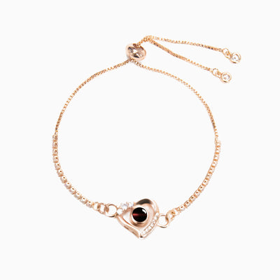 Projection Photo Customed Crooked Peach Heart Bracelet-TybeB