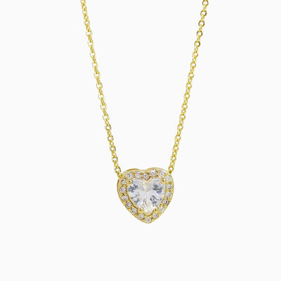 December Birthstone Heart-Shaped Diamond Pendant Necklace