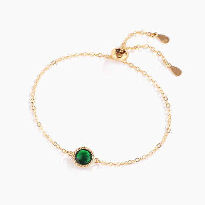 December Birthstone Round Pendant Adjustable Bracelet