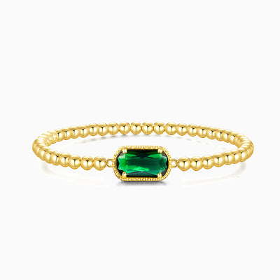 December Birthstone Square And Round Beaded Bracelet