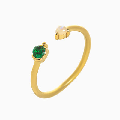 December Birthstone Open Two-Gemstone Ring