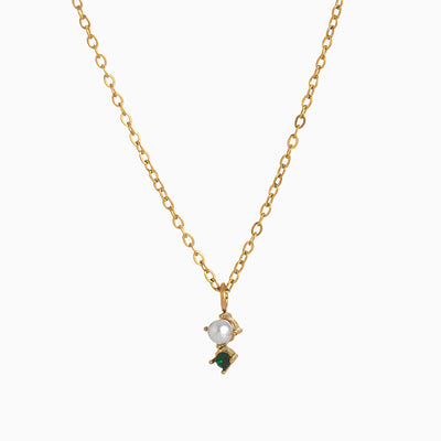 December Birthstone And Pearl Simple Necklace