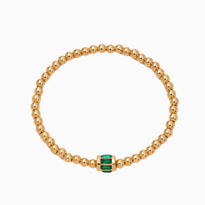 December Birthstone Natural Stone Gold Beads Beaded Bracelet